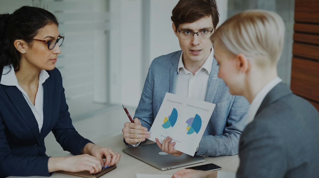 insurance meeting with charts
