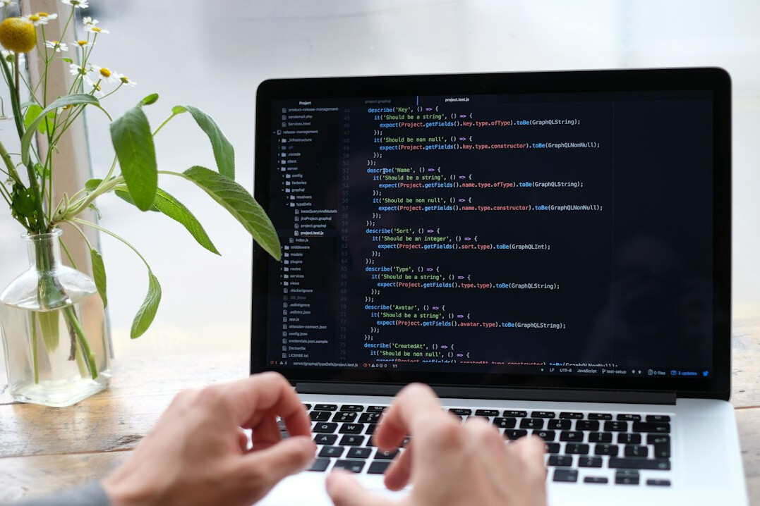 programmer writing code for insurance app